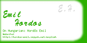 emil hordos business card